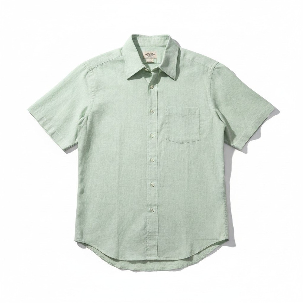 Hathaway Furchgott's‎ Vintage Mint Green Chambray Short Sleeve Button Down Shirt